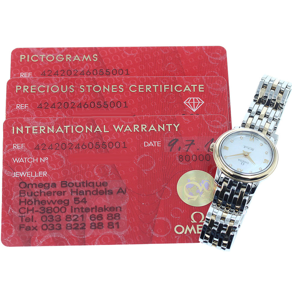 OMEGA De Ville Prestige 424.20.24.60.55.001 8P diamond White shell Dial Quartz Ladies Watch_955774