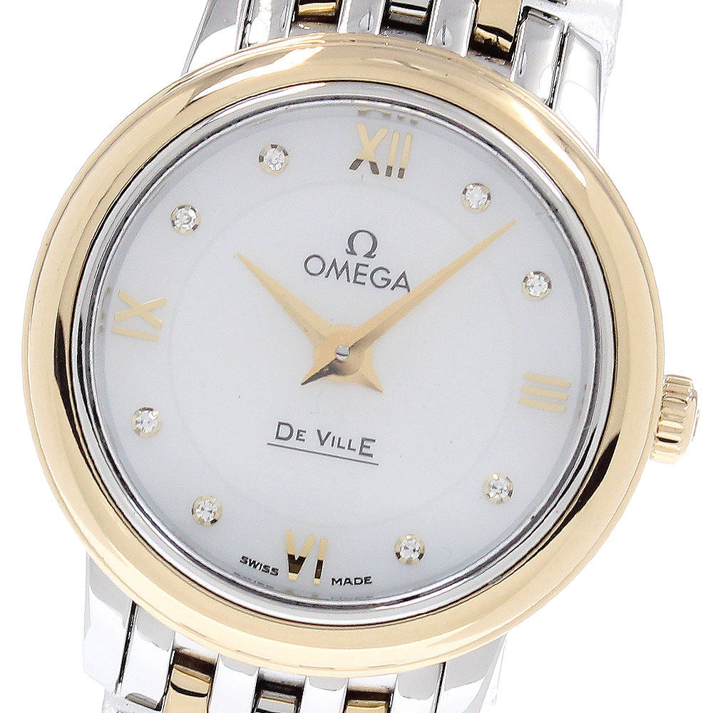 OMEGA De Ville Prestige 424.20.24.60.55.001 8P diamond White shell Dial Quartz Ladies Watch_955776