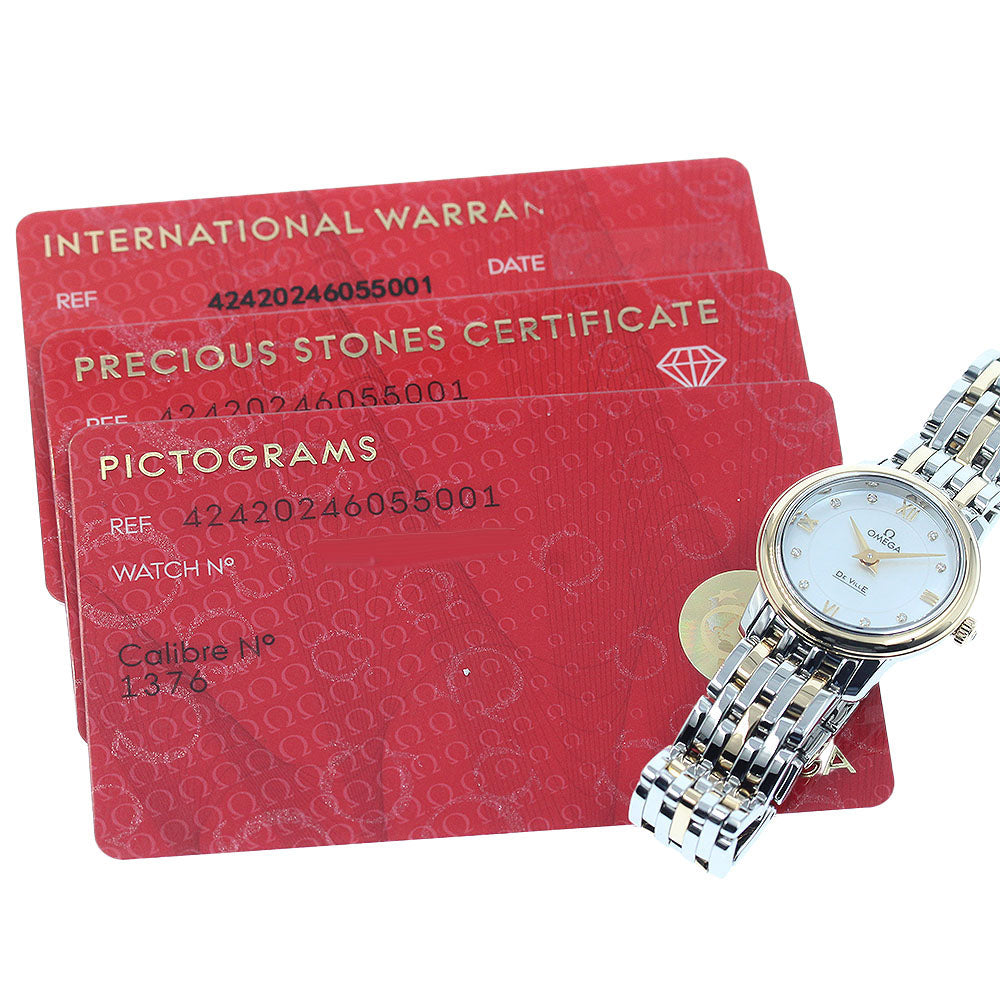 OMEGA De Ville Prestige 424.20.24.60.55.001 8P diamond White shell Dial Quartz Ladies Watch_955776