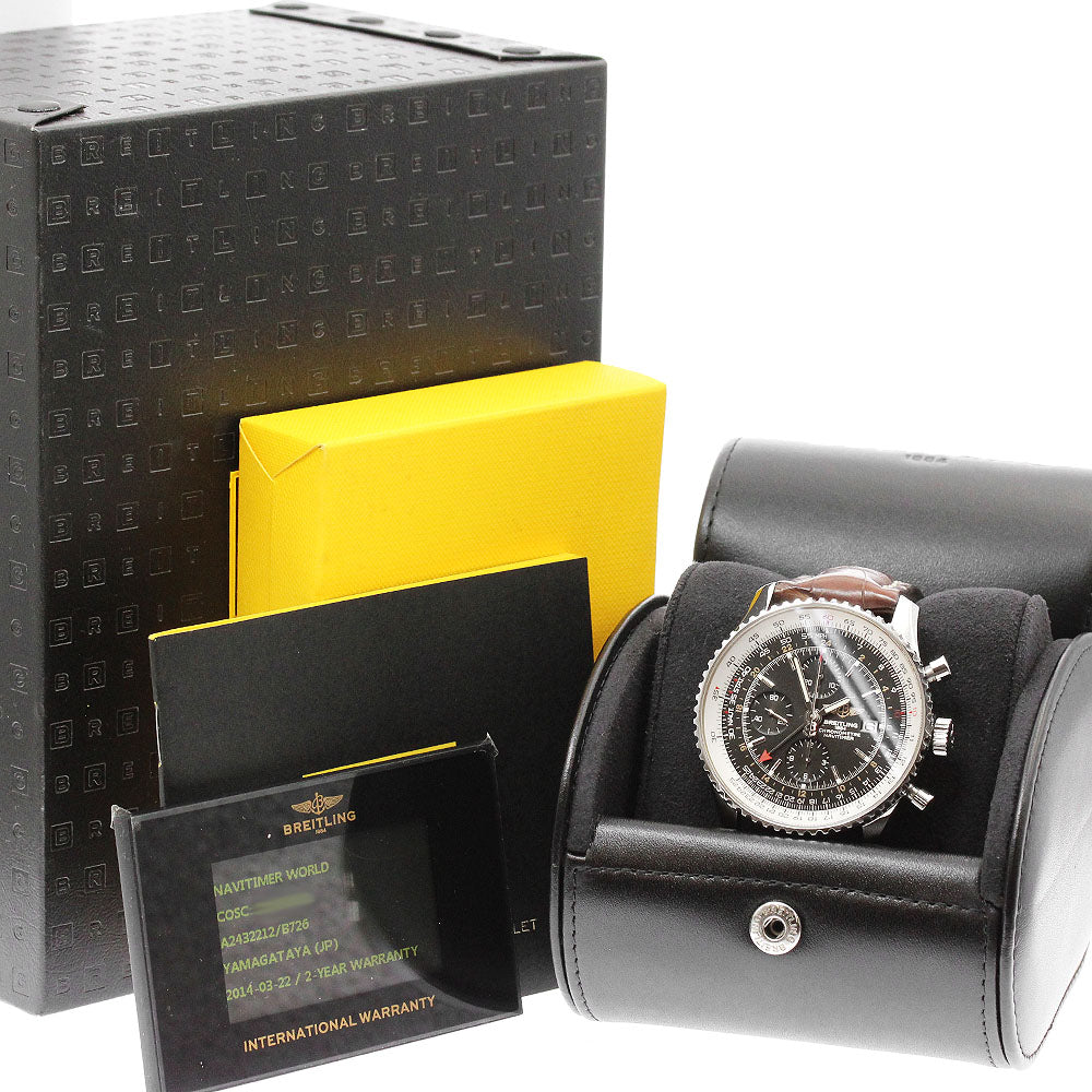 BREITLING Navitimer World A2432212/B726 Chronograph GMT black Dial Automatic Men's Watch_955993