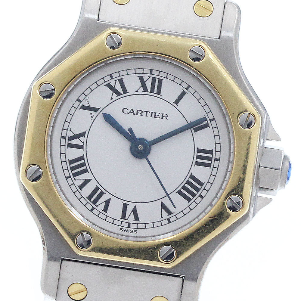 CARTIER Santos Octagon SM YG2 tone white Dial Automatic Ladies Watch_956047