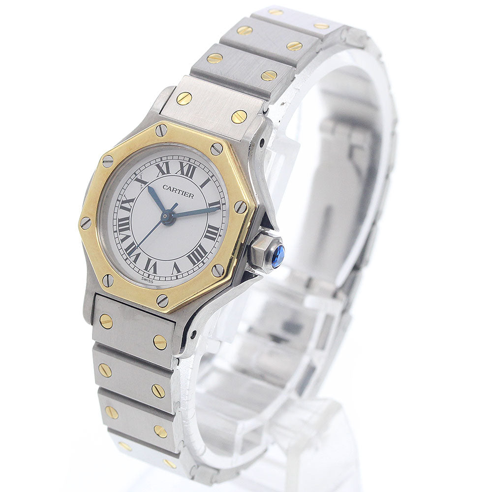CARTIER Santos Octagon SM YG2 tone white Dial Automatic Ladies Watch_956047