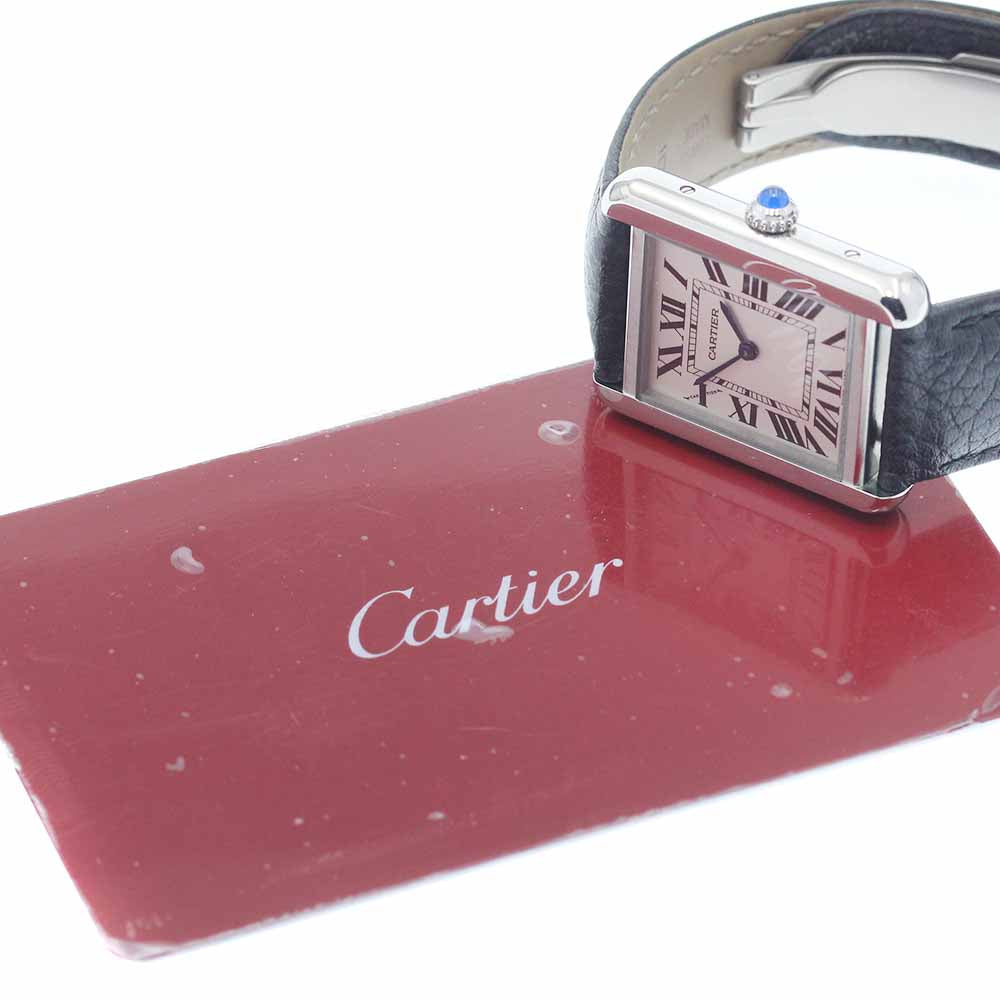 CARTIER Tank solo SM WSTA0030 Silver Dial Quartz Ladies Watch_956066