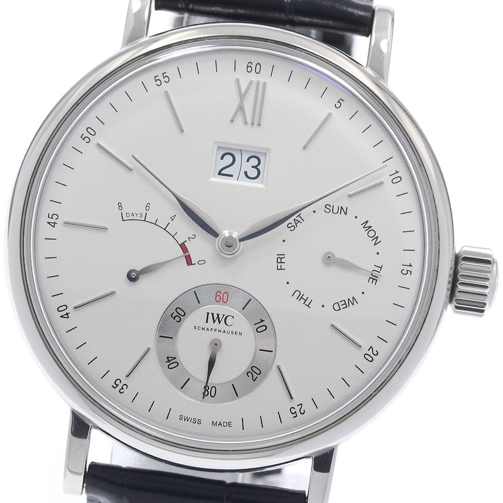 IWC SCHAFFHAUSEN Portofino Handwind Day & Date IW516201 Silver Dial Hand Winding Men's Watch_956118