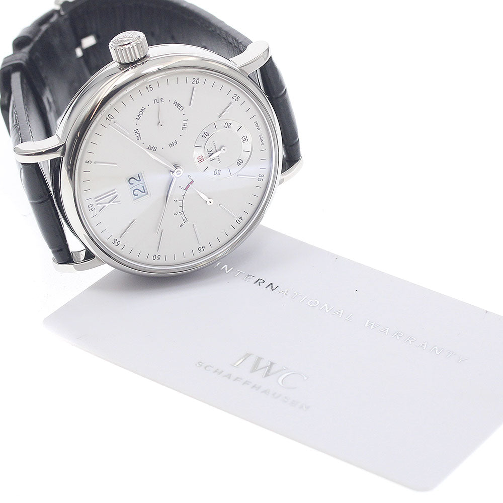 IWC SCHAFFHAUSEN Portofino Handwind Day & Date IW516201 Silver Dial Hand Winding Men's Watch_956118