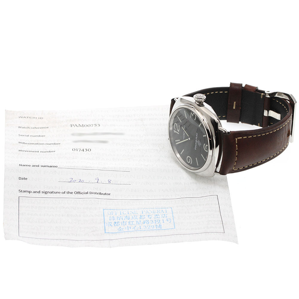 PANERAI Radiomir Base Logo 3 Days Acciaio PAM00753 HW Men's Watch_956122