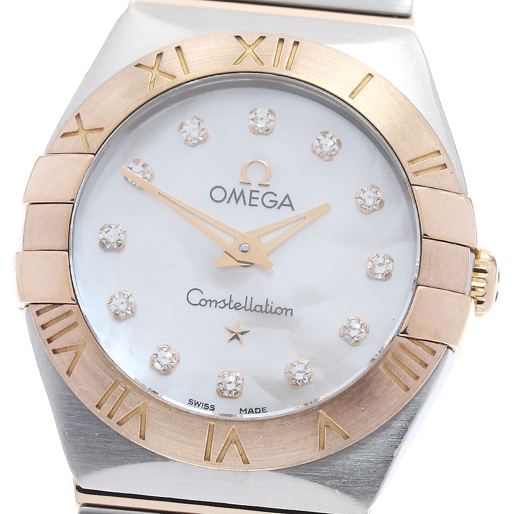 OMEGA Constellation Blush 123.20.24.60.55.001 12P diamond White shell Dial Quartz Ladies Watch_956167