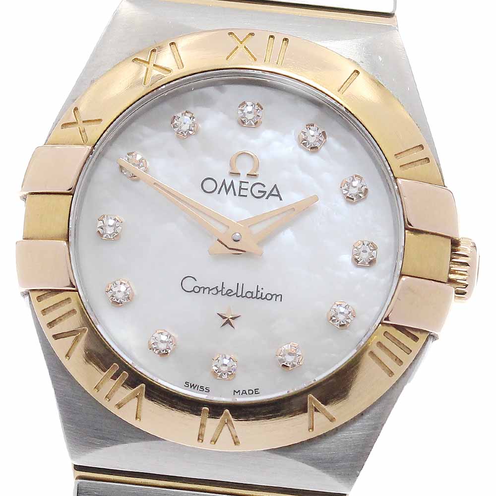 OMEGA Constellation Blush 123.20.24.60.55.001 12P diamond White shell Dial Quartz Ladies Watch_956170