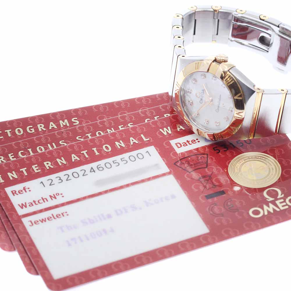 OMEGA Constellation Blush 123.20.24.60.55.001 12P diamond White shell Dial Quartz Ladies Watch_956170