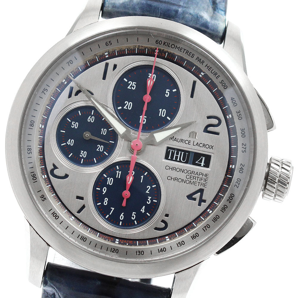 MAURICE LACROIX Masterpiece Master Chronograph MP6018-SS001-12E Limited to 120 pieces Day Date Silver / Blue Dial Automatic Men's Watch_956294