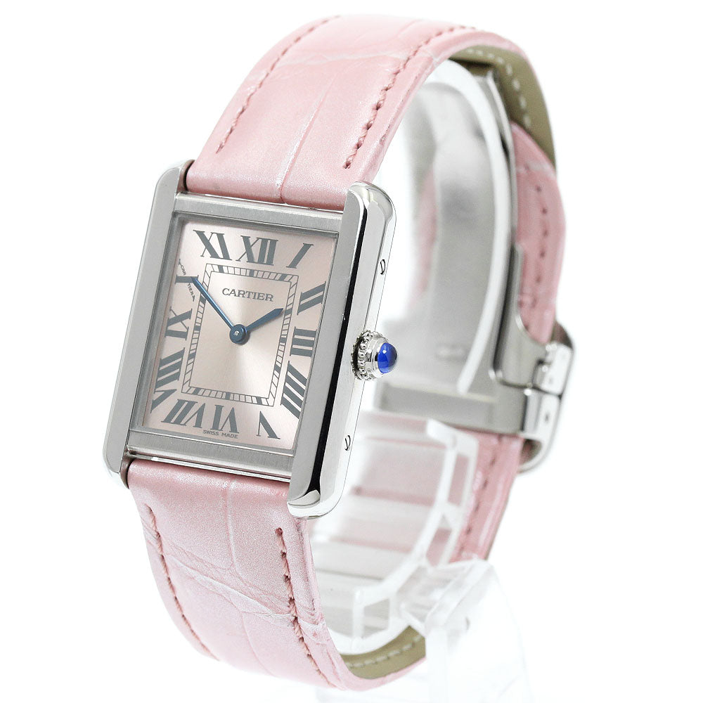 CARTIER Tank solo SM W5200000 pink Dial Quartz Ladies Watch_956300
