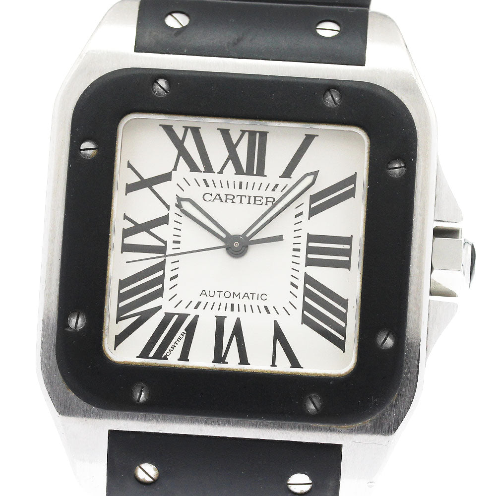CARTIER Santos 100 W20121U2 Silver Dial Automatic Men's Watch_956353