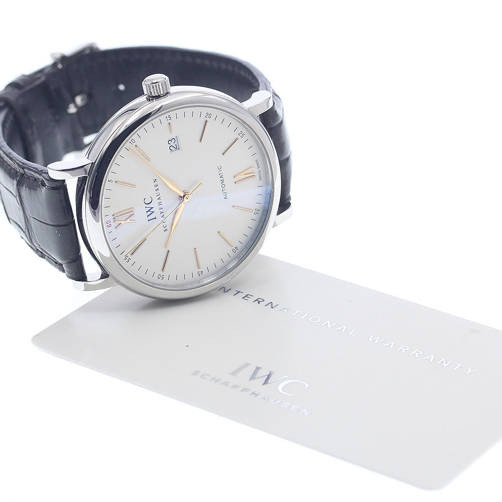 IWC SCHAFFHAUSEN Portofino IW356517 Date Silver Dial Automatic Men's Watch_956356