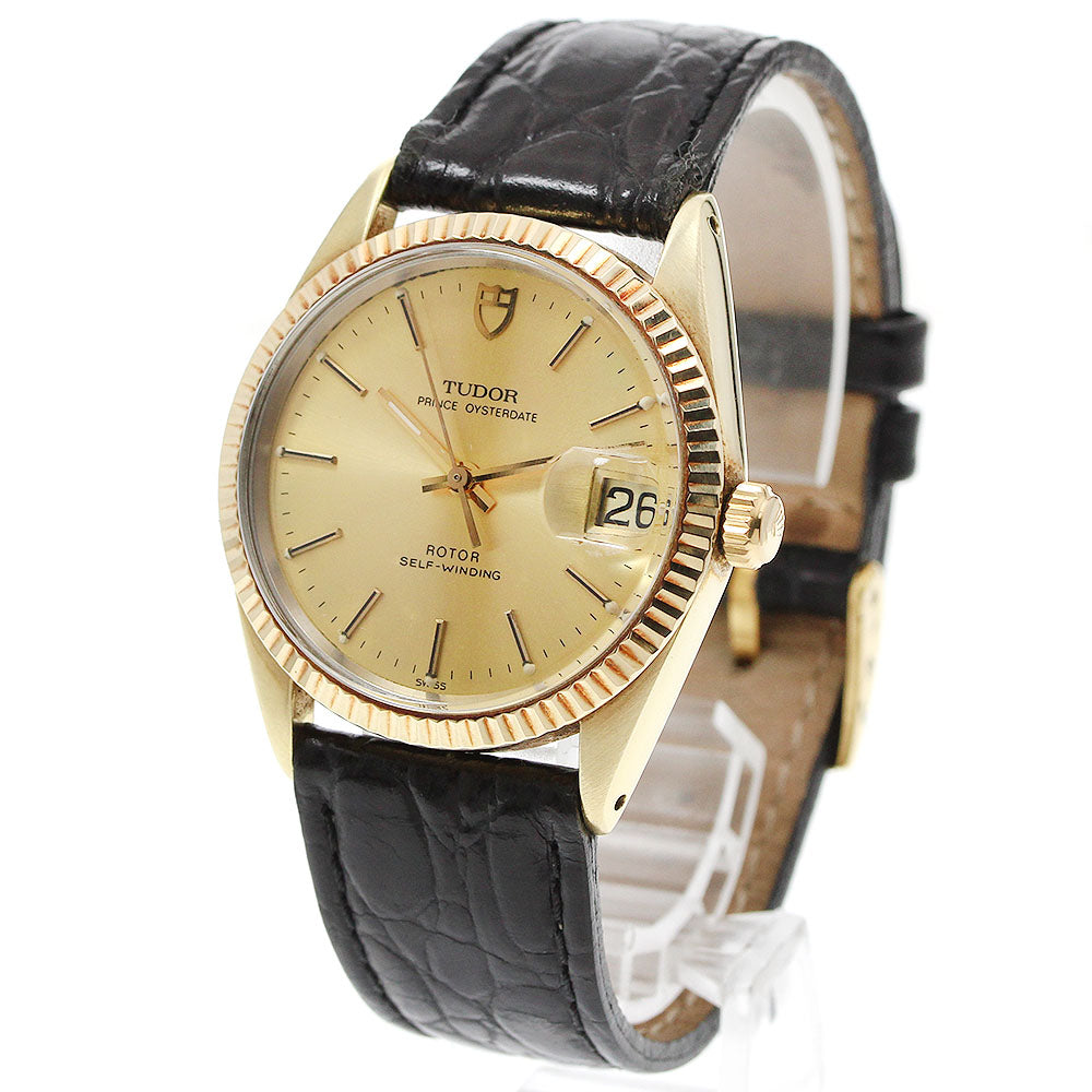 TUDOR Prince Oyster Date 75205 YG bezel gold Dial Automatic Boy's Watch_956378