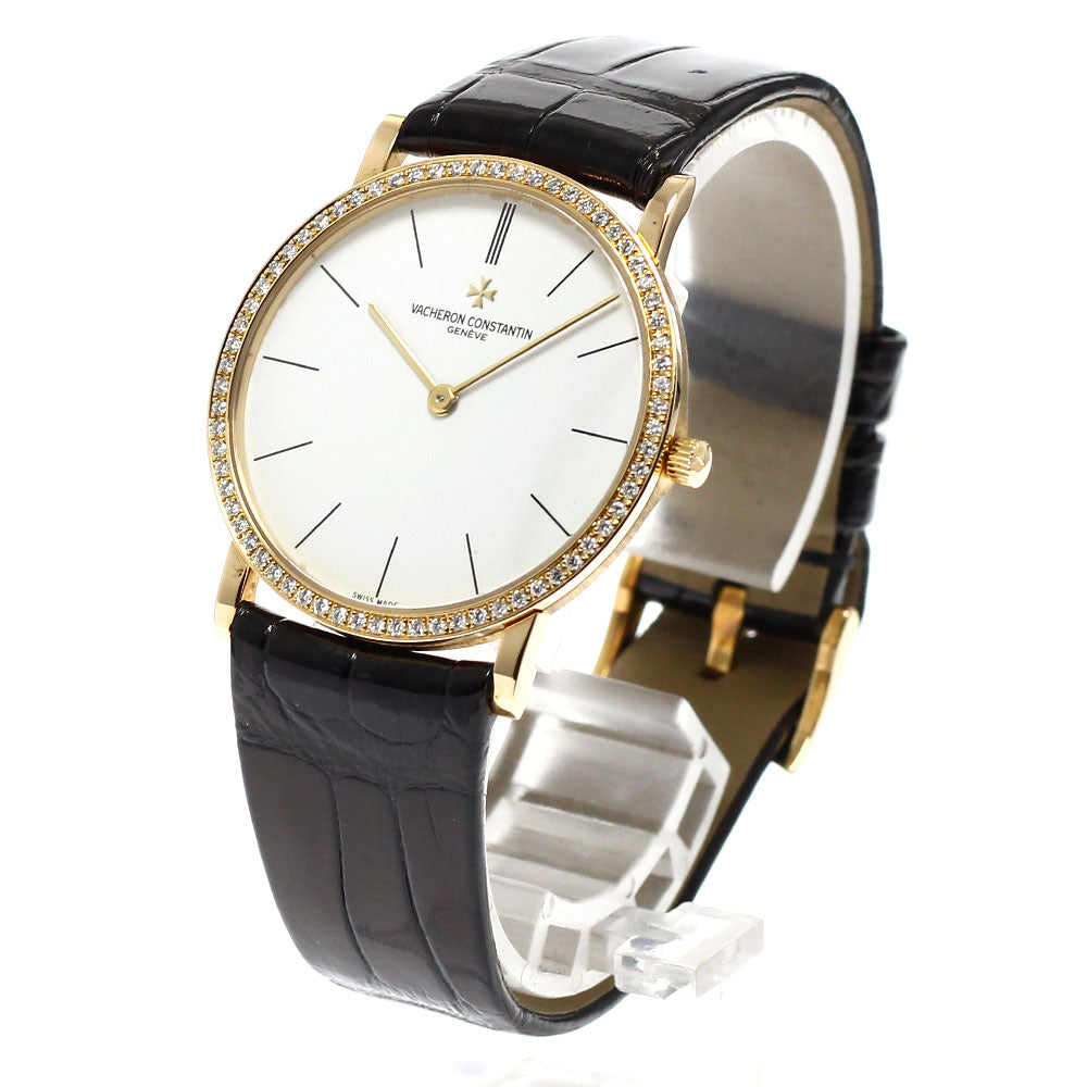 VACHERON CONSTANTIN Patrimony 33093/2 K18PG Cal.1003/2 Diamond Bezel white Dial Hand Winding Men's Watch_956395