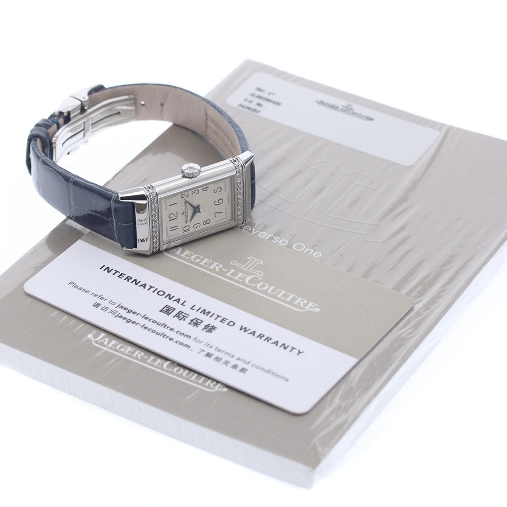 JAEGER-LECOULTRE Reverso One Q3288420/201.8.47 Diamond Bezel Silver Dial Quartz Ladies Watch_956400