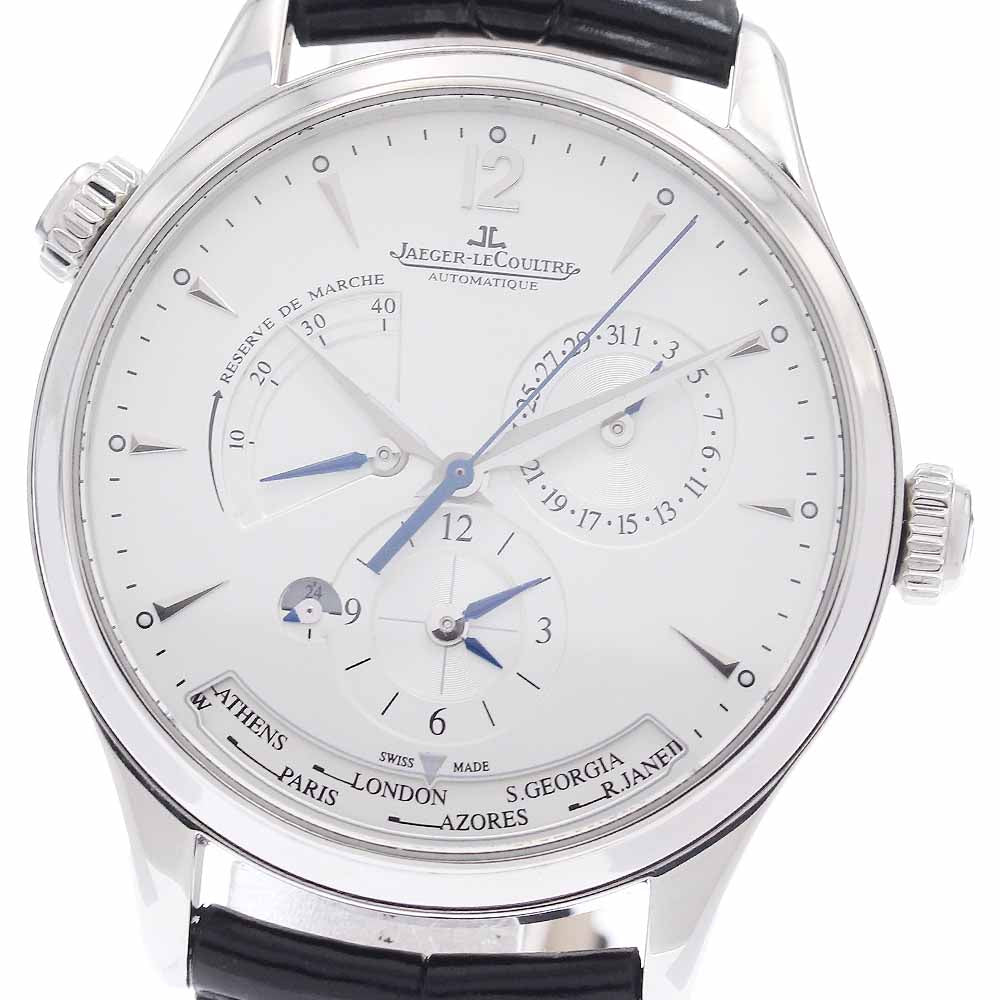 JAEGER-LECOULTRE Master geography 176.8.29.S/Q1428421 Power reserve GMT Silver Dial Automatic Men's Watch_956417