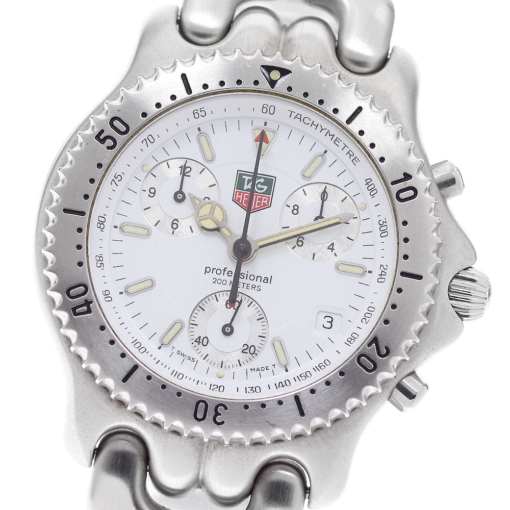 TAG HEUER S/el Chrono CG1112-1 Date white Dial Quartz Men's Watch_956515