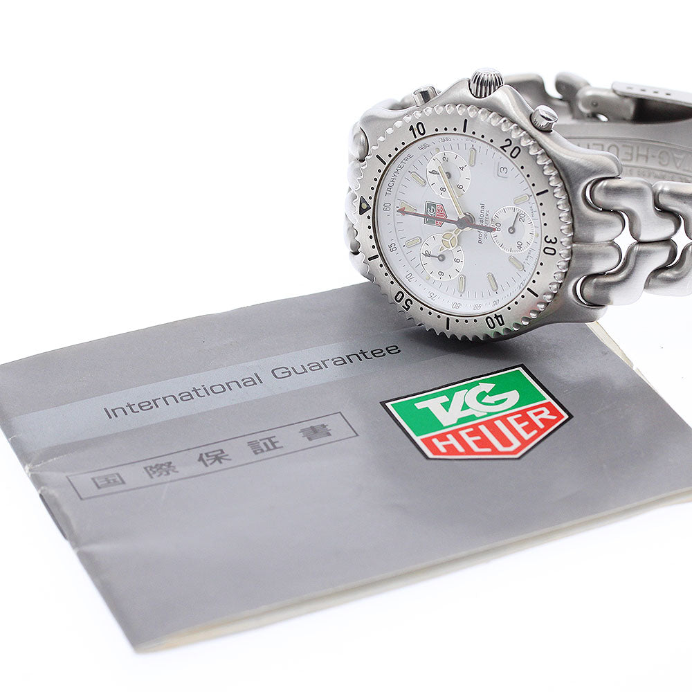 TAG HEUER S/el Chrono CG1112-1 Date white Dial Quartz Men's Watch_956515