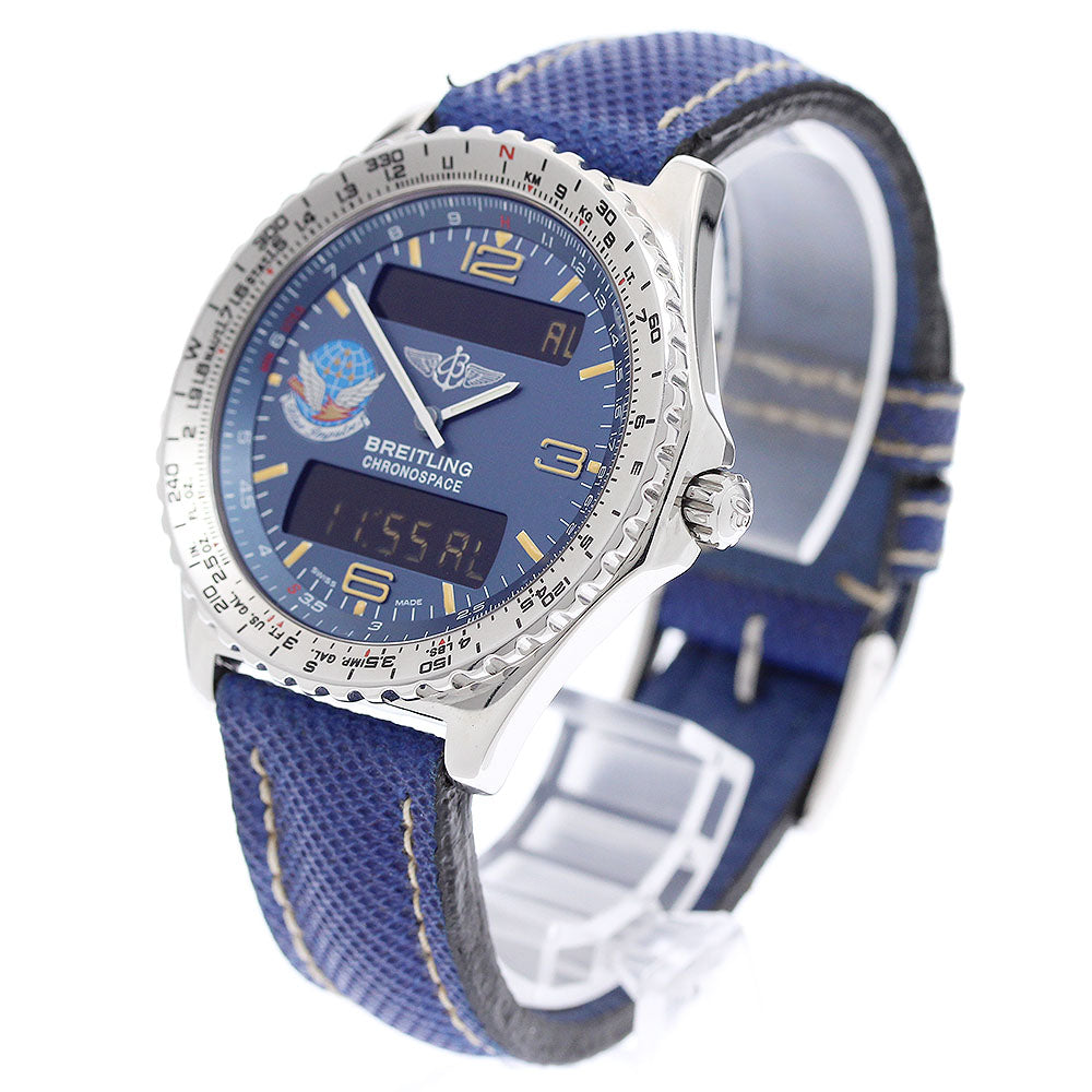 BREITLING Chronospace Blue Impulse A56012 Navy Dial Quartz Men's Watch_956542