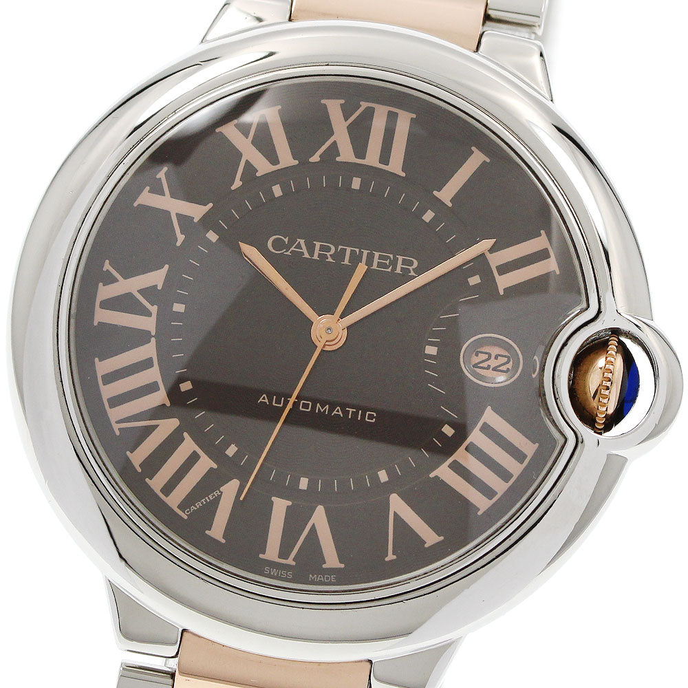 CARTIER Baron Blue LM W6920032 Date 2 tone Brown Dial Automatic Men's_956621