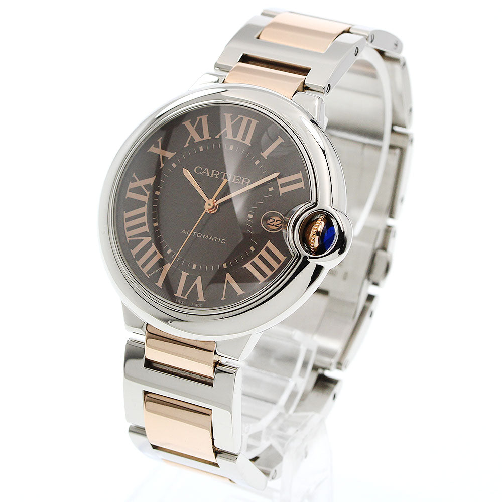 CARTIER Baron Blue LM W6920032 Date 2 tone Brown Dial Automatic Men's_956621
