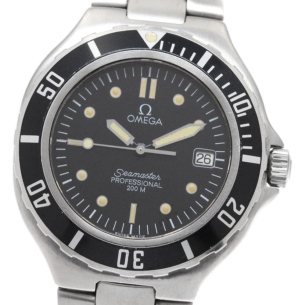 OMEGA Seamaster200m Date black Dial Quartz Men's Watch_956631