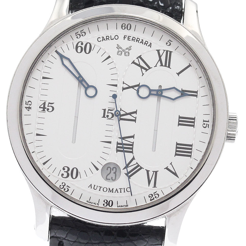 CARLO FERRARA Regulator Classic CF1997 Date Silver Dial Automatic Men's Watch_956694