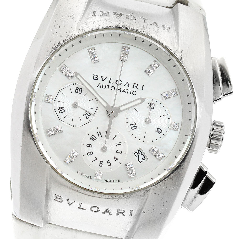 BVLGARI Elgon EG35SCH Chronograph with diamond index White shell Dial Automatic Boy's Watch_956695