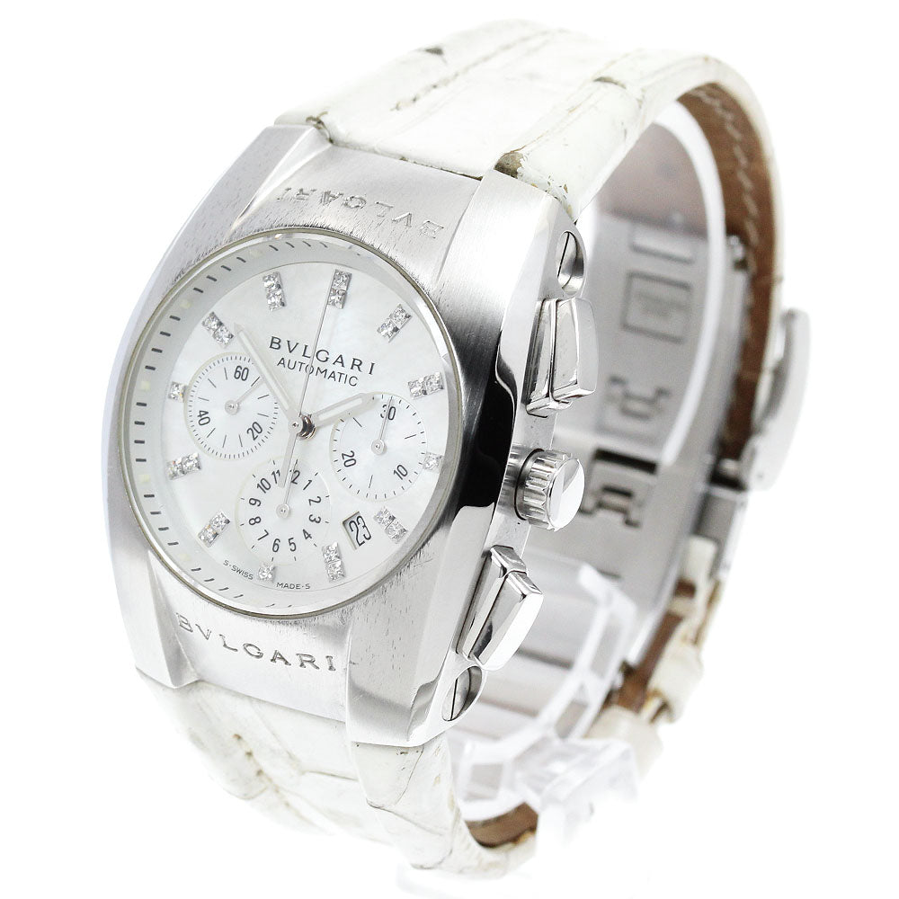 BVLGARI Elgon EG35SCH Chronograph with diamond index White shell Dial Automatic Boy's Watch_956695