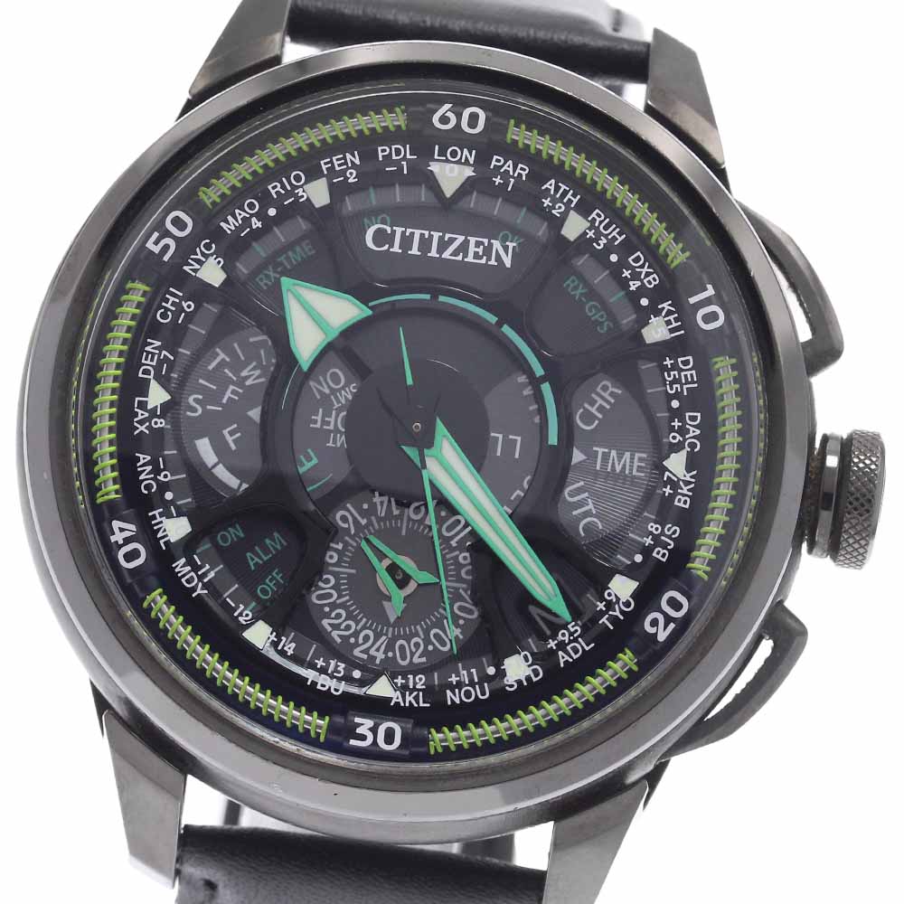 CITIZEN Satellite wave CC7005-16E Chronograph Solar Powered Radio Men's _956701