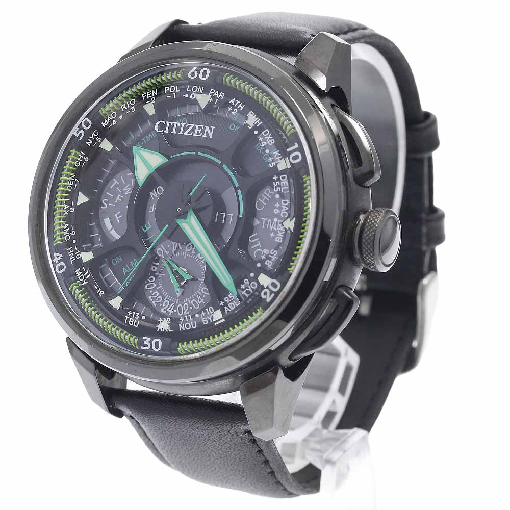 CITIZEN Satellite wave CC7005-16E Chronograph Solar Powered Radio Men's _956701