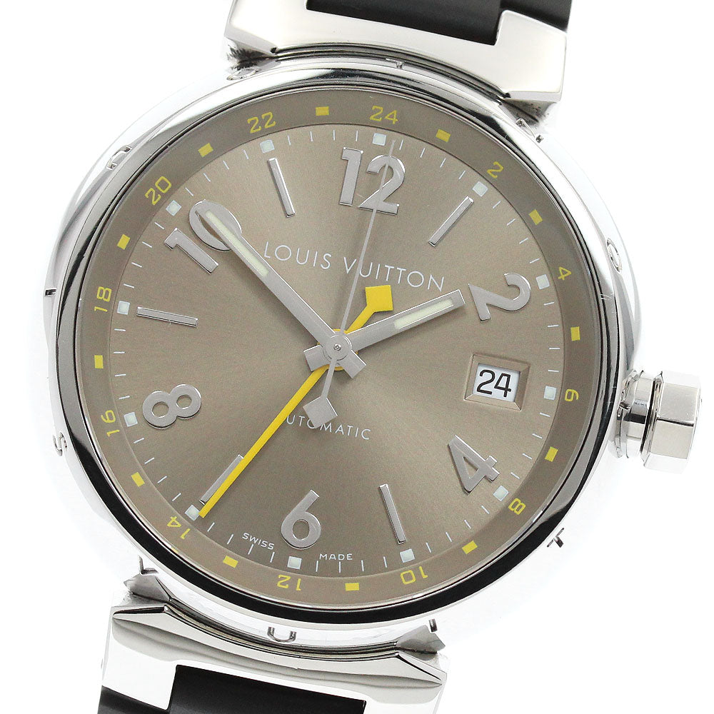 LOUIS VUITTON Tambour Q1132 Date GMT Brown Dial Automatic Men's Watch_956716