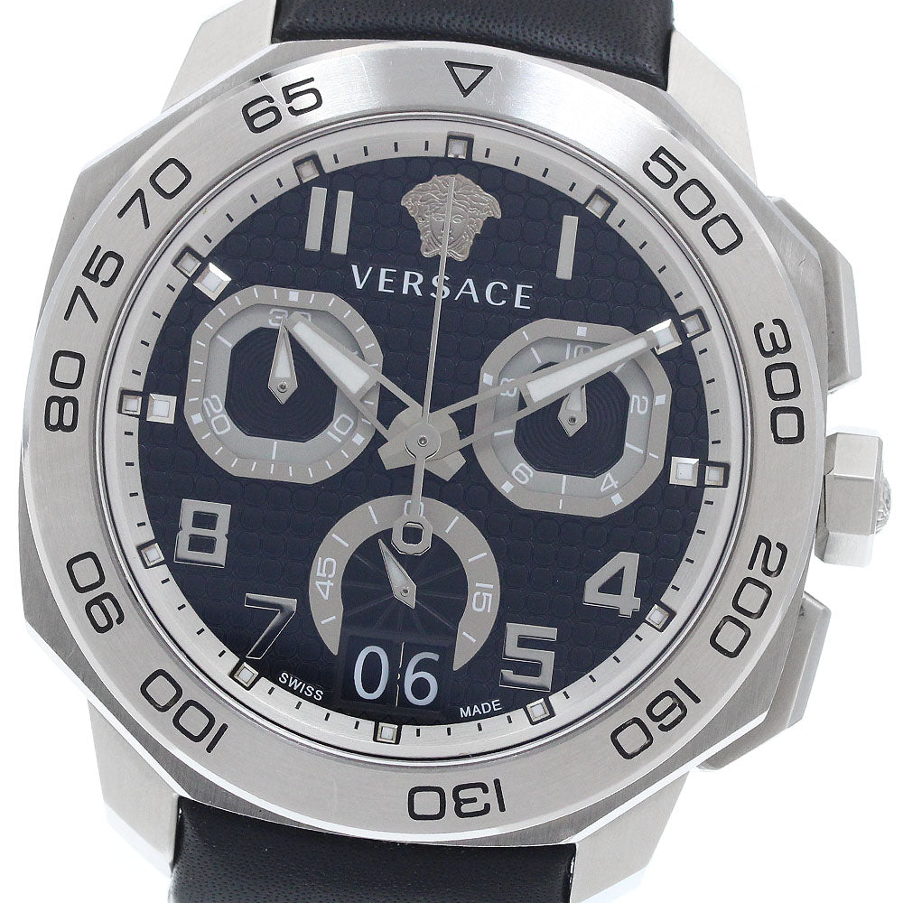 VERSACE Diros VQC010015 Chronograph Big Date black Dial Quartz Men's Watch_956746