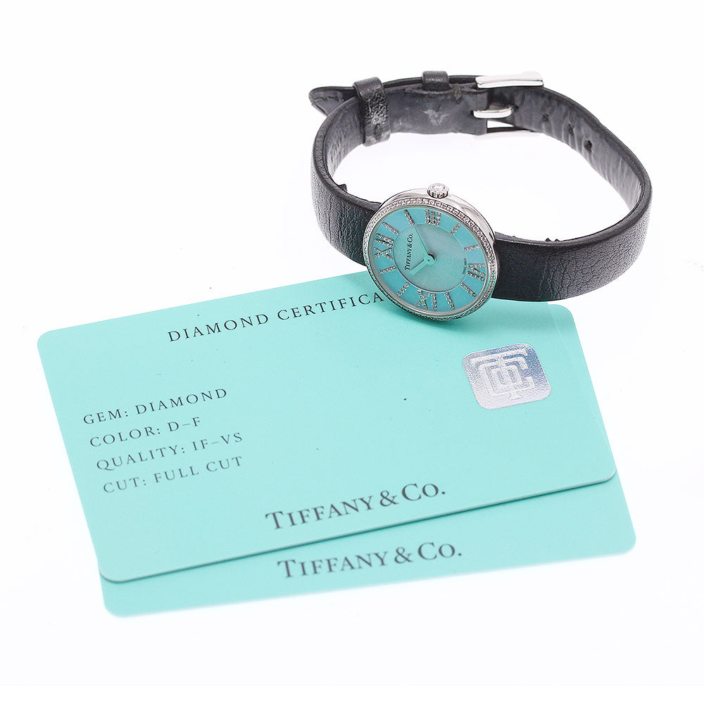 TIFFANY&Co. Atlas 62867442 Diamond Bezel blue Dial Quartz Ladies Watch_956774
