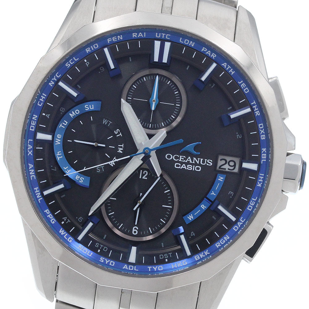 CASIO Oceanus OCW-S3000-1AJF Day date black Dial Solar Powered Radio Men's Watch_956802