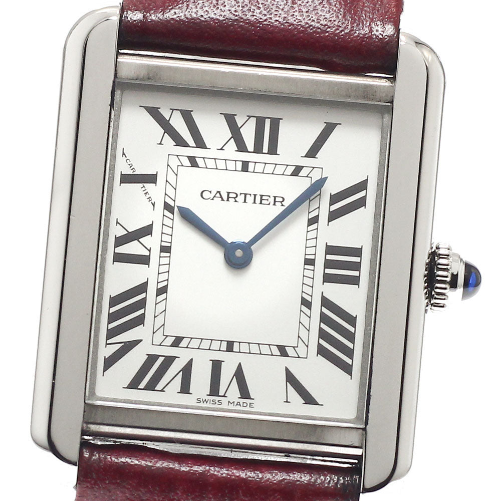 CARTIER Tank solo SM WSTA0030 Silver Dial Quartz Ladies Watch_956822