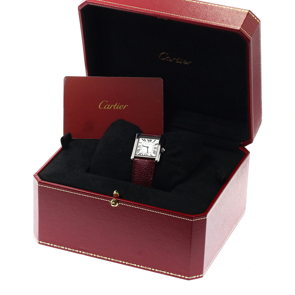 CARTIER Tank solo SM WSTA0030 Silver Dial Quartz Ladies Watch_956822