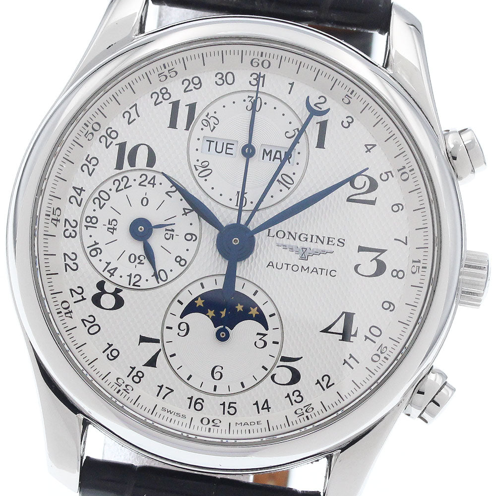 LONGINES Master collection L2.673.4.78.3 Moon phase chronograph Silver Dial Automatic Men's Watch_956830