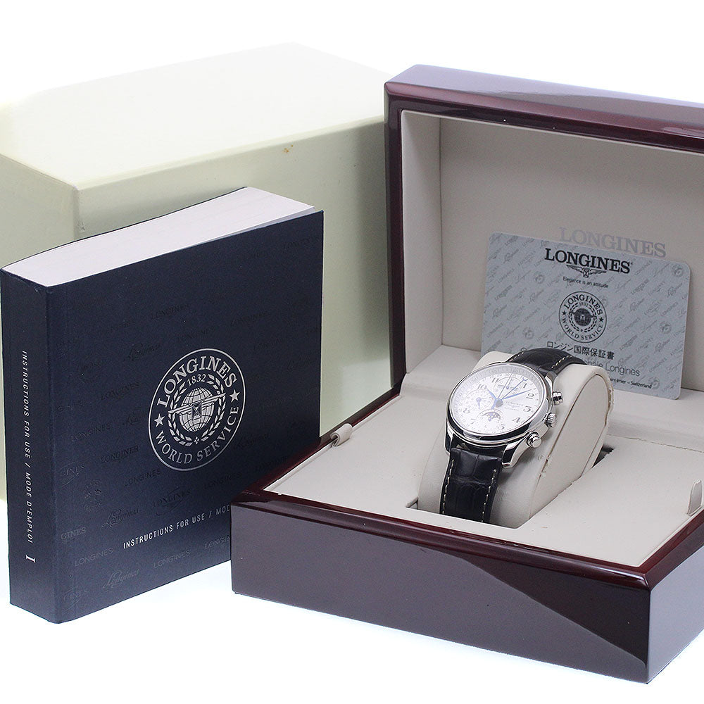 LONGINES Master collection L2.673.4.78.3 Moon phase chronograph Silver Dial Automatic Men's Watch_956830