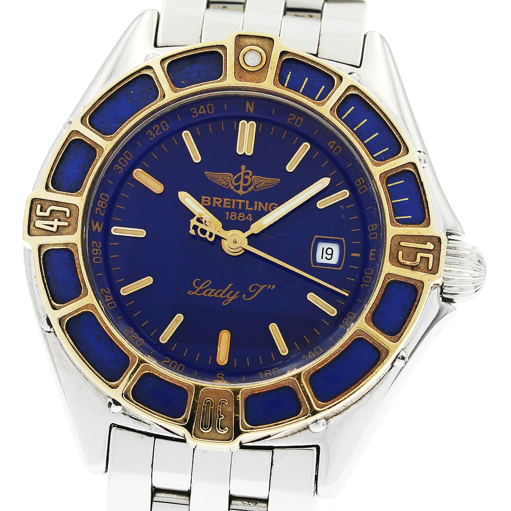 BREITLING Lady J D52065 Date YG bezel Navy Dial Quartz Ladies Watch_956903