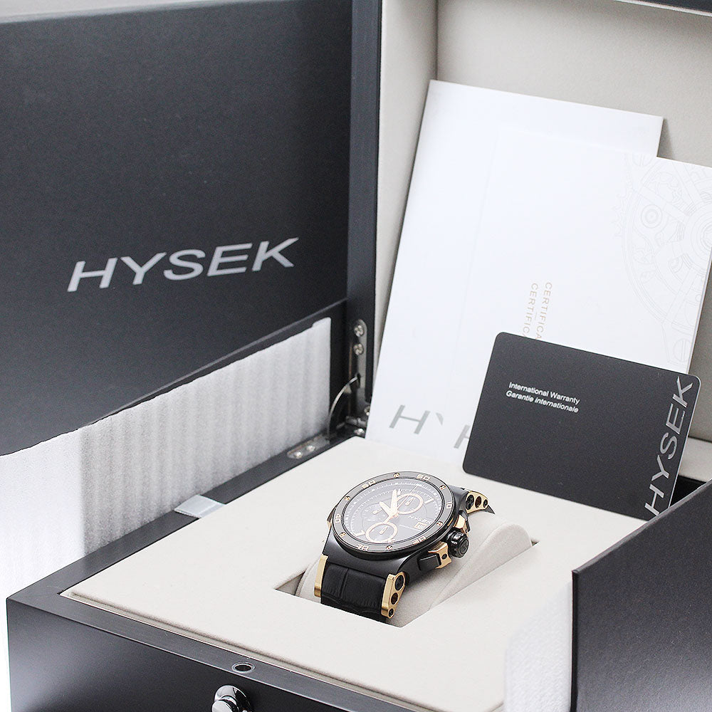 HYSEK Abyss Chronograph AB4402B03 PG2 tone black Dial Automatic Men's Watch_956914