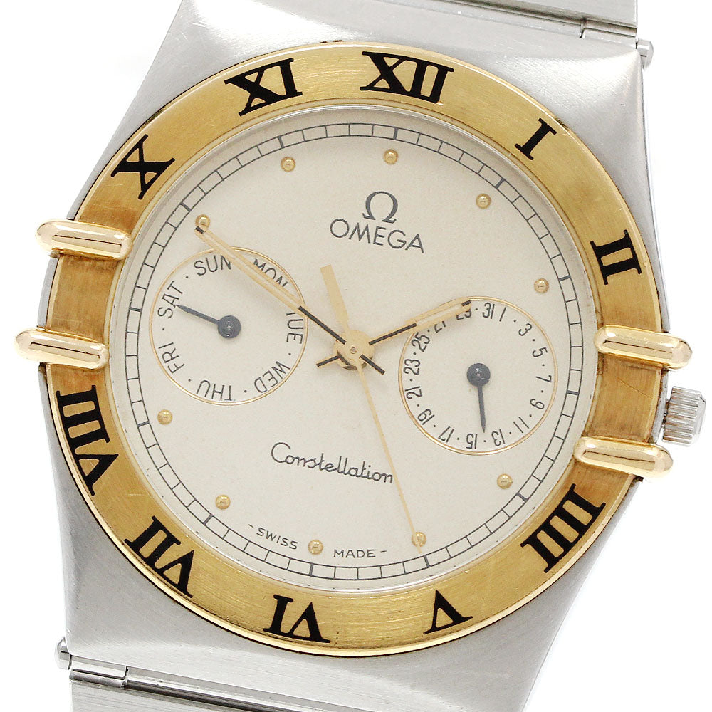 OMEGA Constellation YG Bezel Day Date beige Dial Quartz Men's Watch_956943
