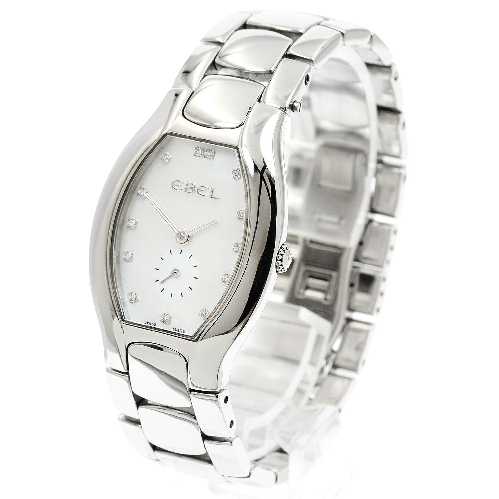 EBEL Beluga Tonneau E9014G31 13P Diamond Small Second White shell Dial Quartz Ladies Watch_957029