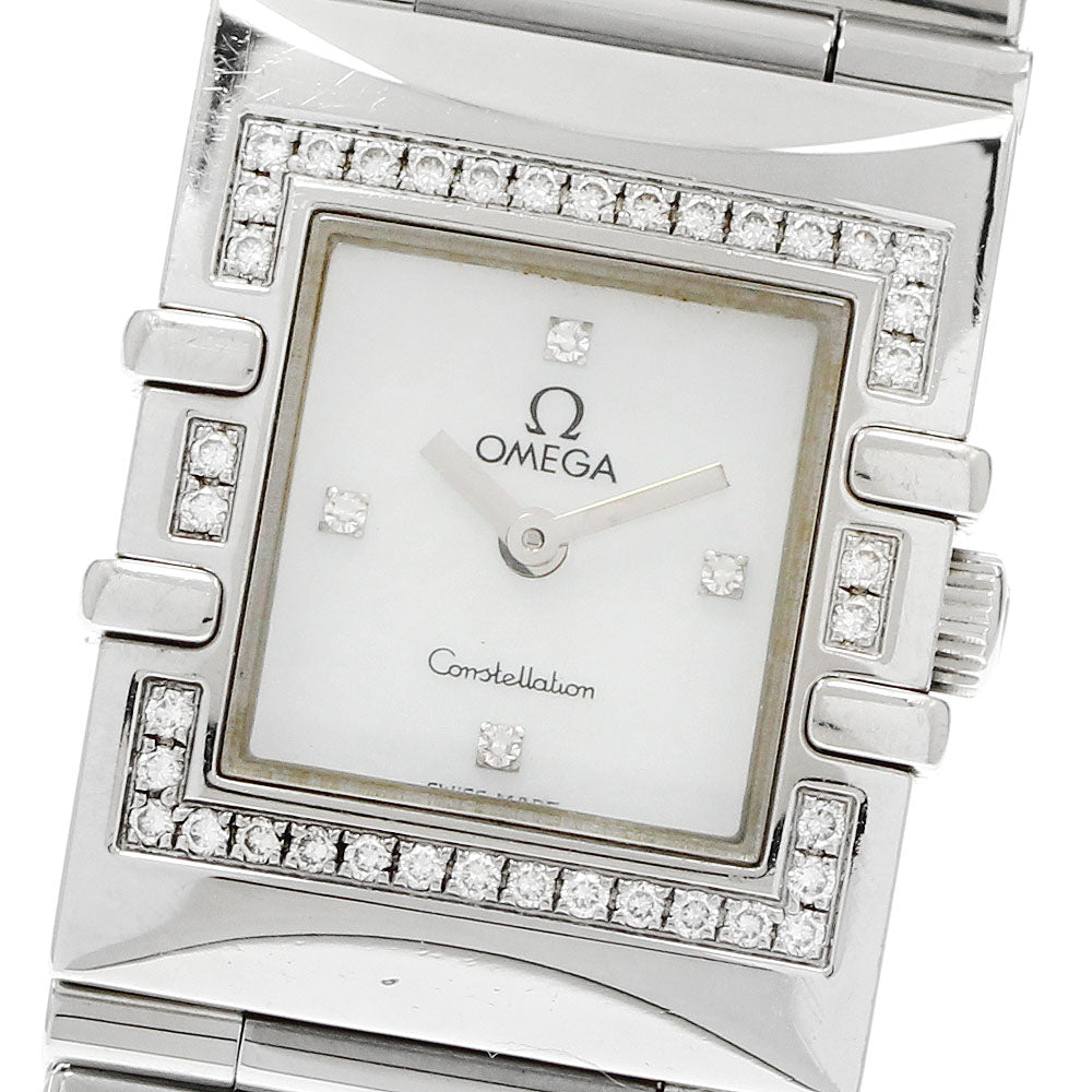 OMEGA Constellation Carre 1528.76 Diamond bezel 4P diamond White shell Dial Quartz Ladies Watch_957052