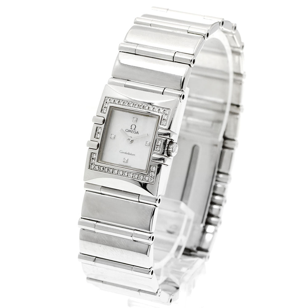 OMEGA Constellation Carre 1528.76 Diamond bezel 4P diamond White shell Dial Quartz Ladies Watch_957052