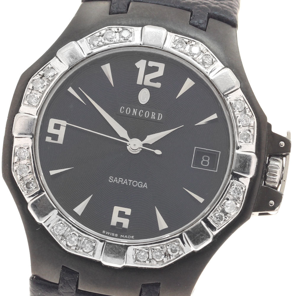 Concord Saratoga 14.C2.1894.1 Diamond Bezel Black Dial Quartz Men's Watch_957061