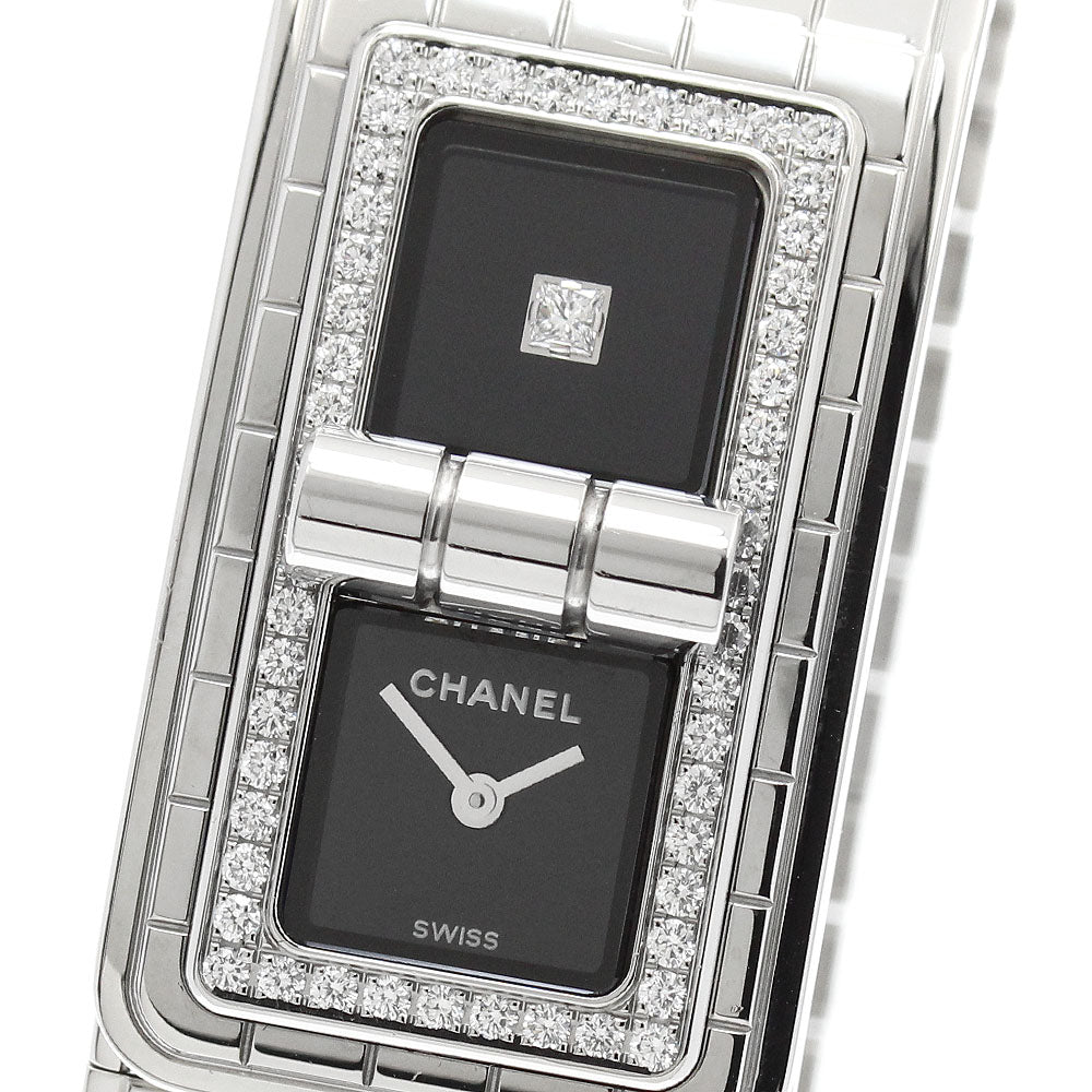 CHANEL Code Coco H5145 Bezel Diamond Black Dial Quartz Ladies Watch_957075