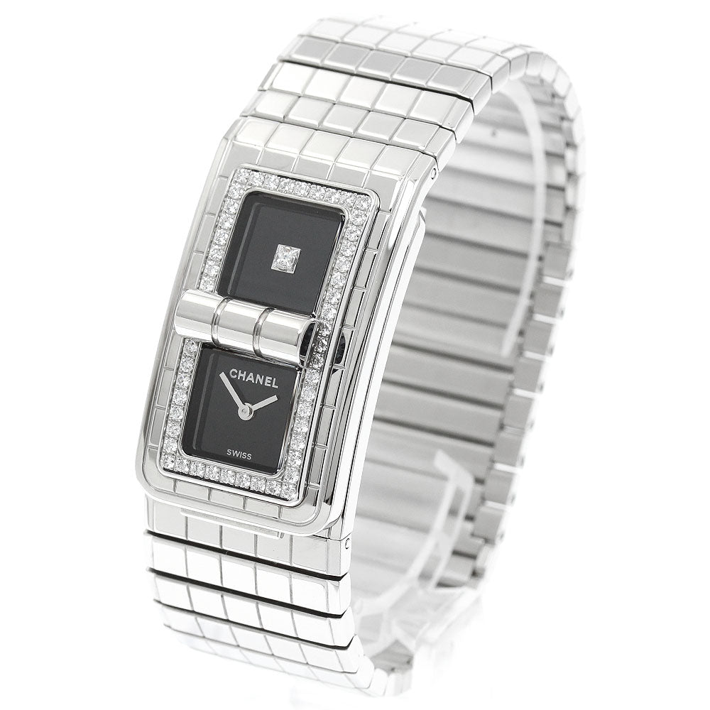 CHANEL Code Coco H5145 Bezel Diamond Black Dial Quartz Ladies Watch_957075