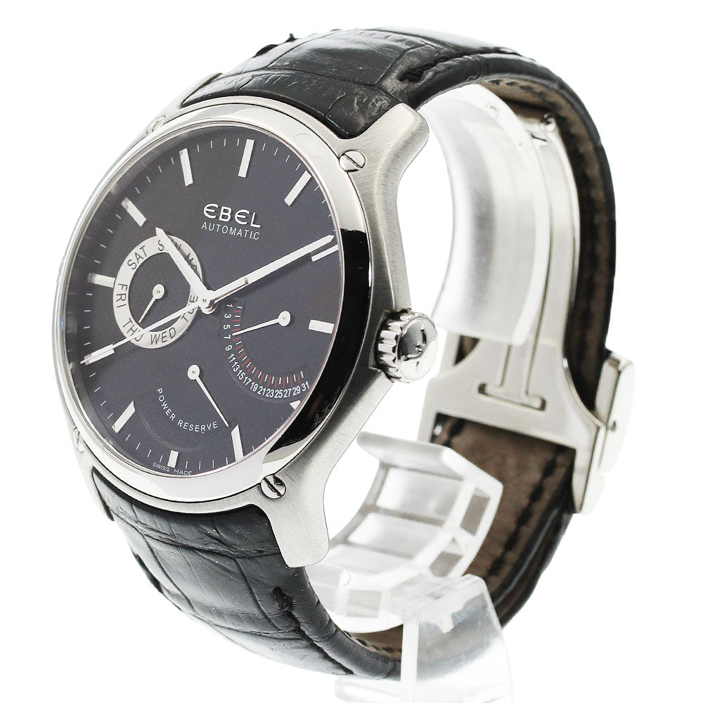 EBEL Classic Hexagon E9303F61 Power Reserve Day Date black Dial Automatic Men's Watch_957095